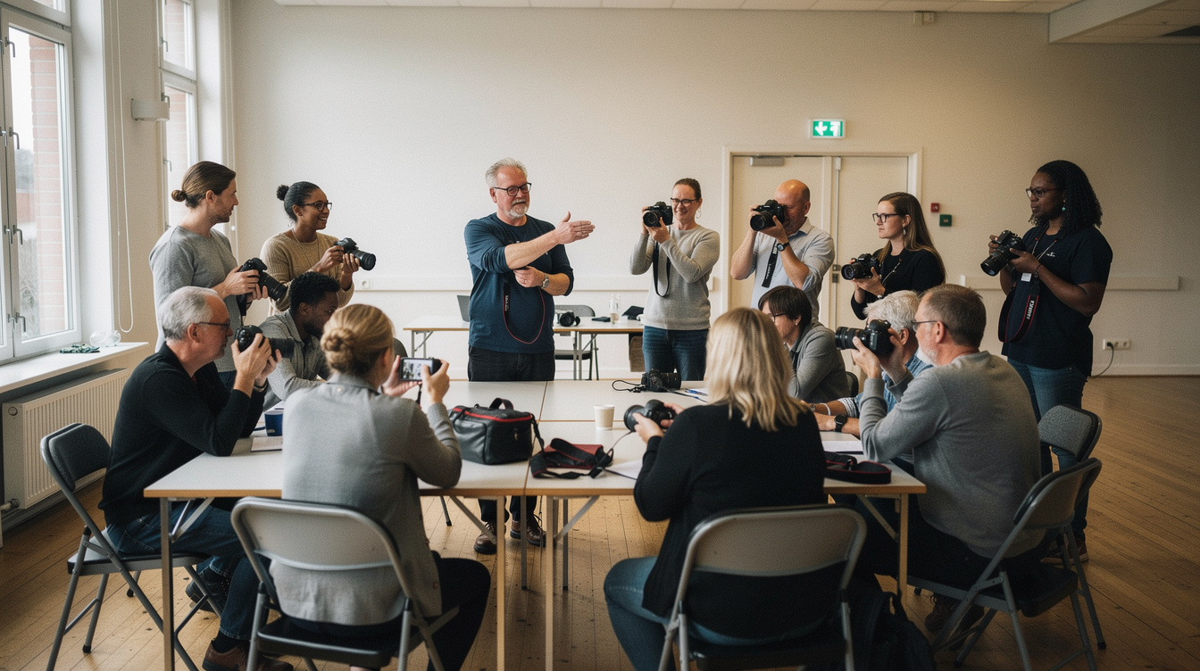 Photography workshop with students in a community center in Denmark
